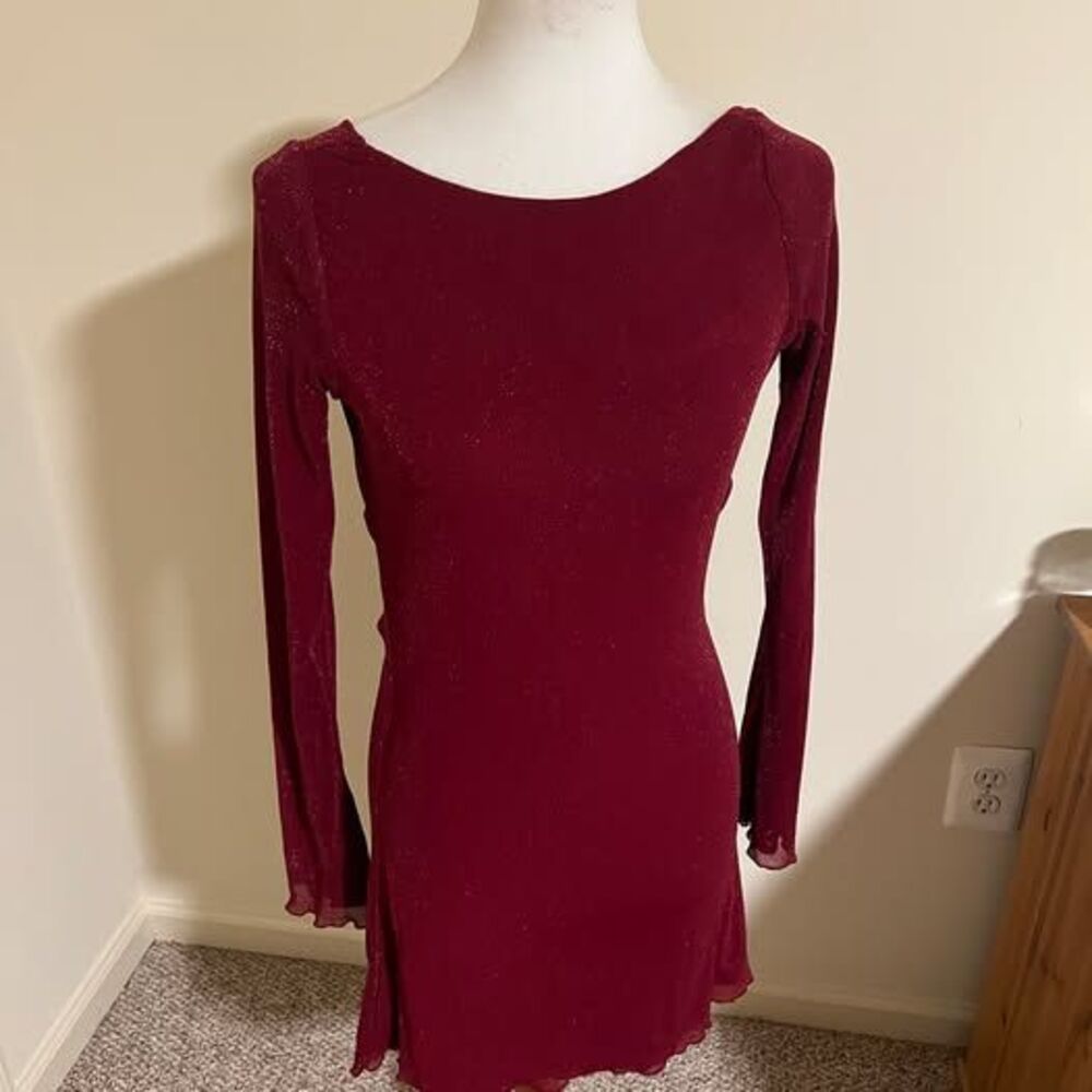 Princess Polly Red Glitter Mini Dress US 6 NWT